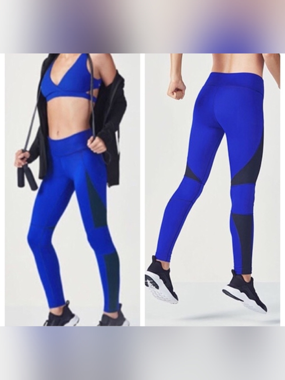 Fabletics Demi Lovato Royal Blue High-Waist Panel Leggings XL